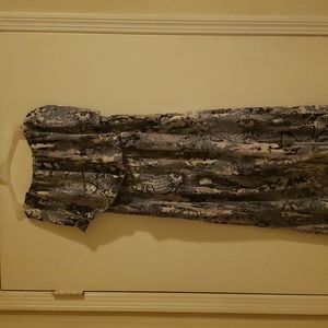 Snakeskin print wide leg strapless jumpsuit